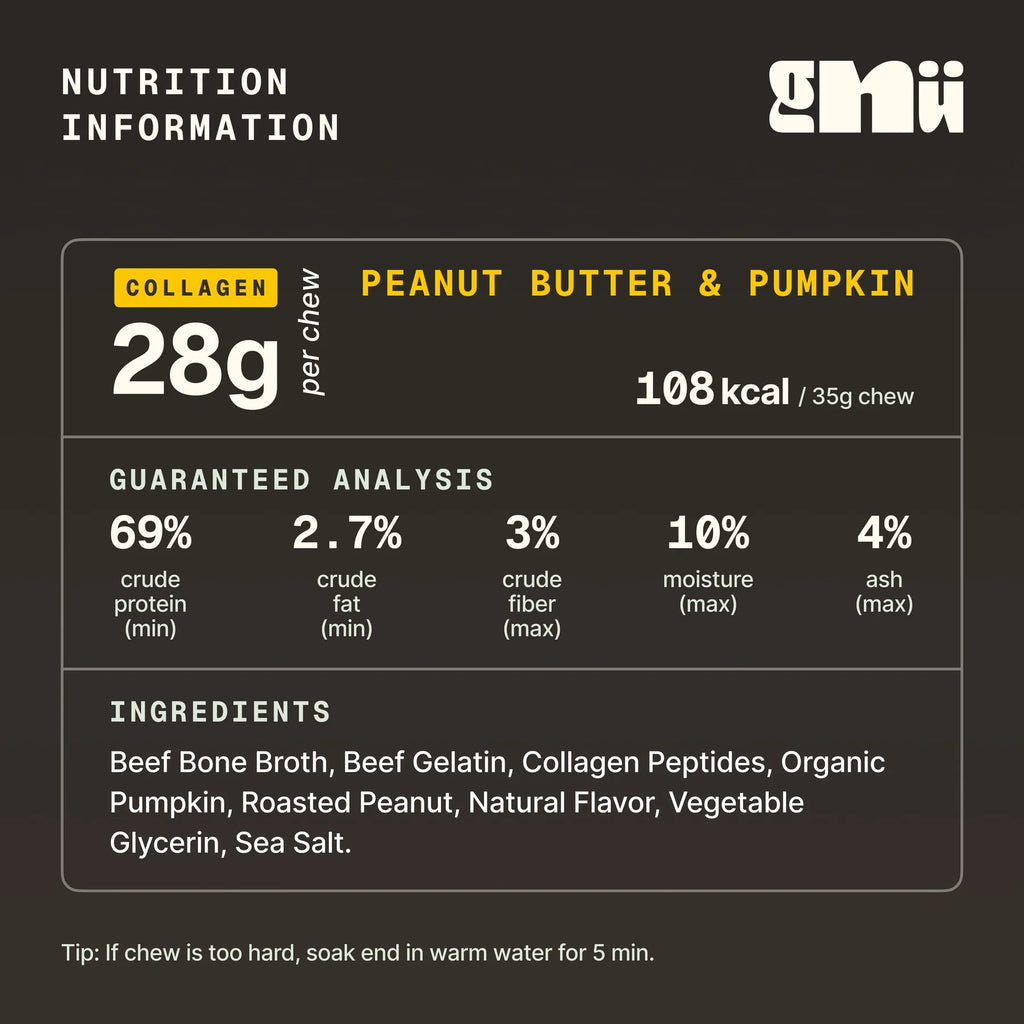 Gnü The Bone Broth Chew – Peanut Butter Pumpkin