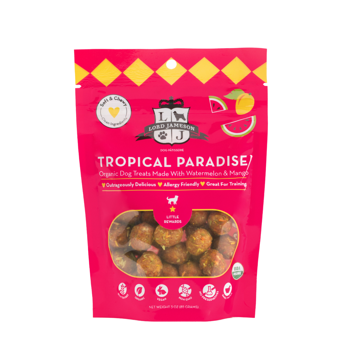 Lord Jameson Little Rewards Tropical Paradise Organic Dog Treats - 3 oz
