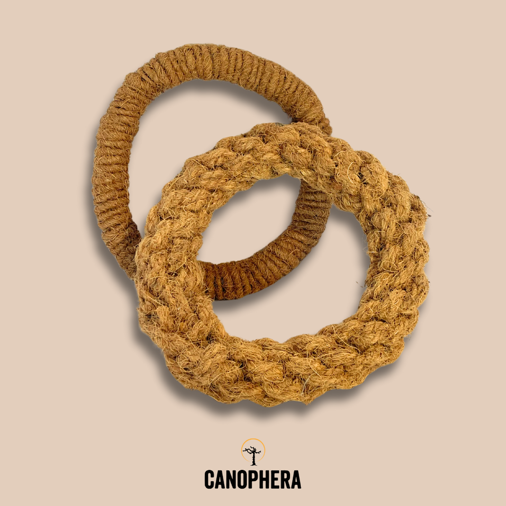 Natural Coconut Rope Ring Dog Toy - CocoRing
