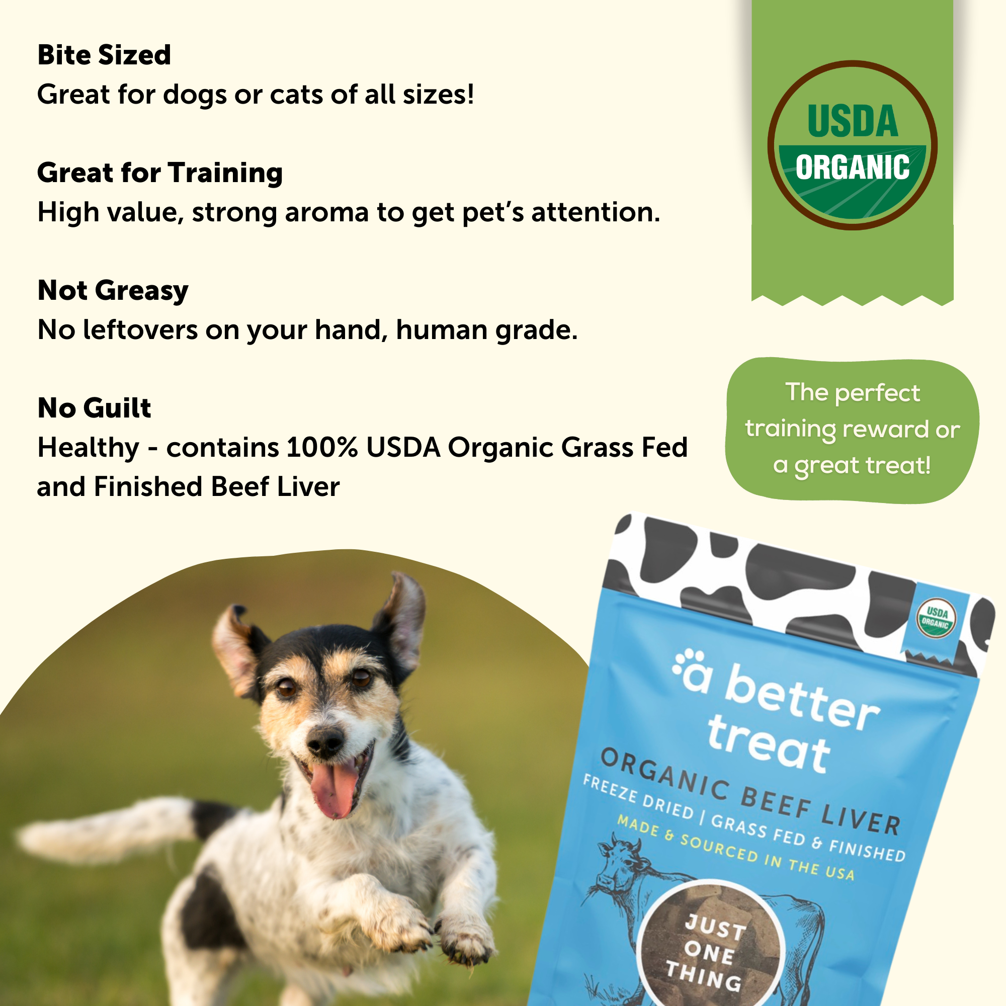 Organic Freeze Dried 100% Grass Fed Beef Dog and Cat Treats